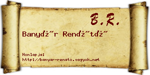 Banyár Renátó névjegykártya